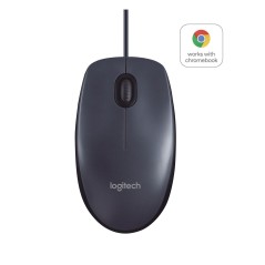 Logitech B100 Optical Wired Mouse - Ergonomic Design for Comfort & Precision - Black